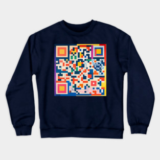 RickRoll QR Code Abstract Painting Crewneck Sweatshirt