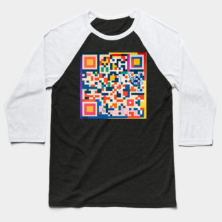 RickRoll QR Code Abstract Painting Baseball T-Shirt