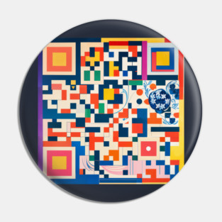 RickRoll QR Code Abstract Painting Pin
