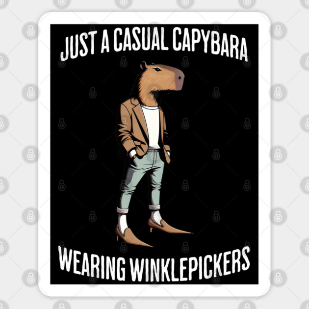 Just a Casual Capybara Wearing Winklepickers anthropomorphic design Sticker by Luxinda