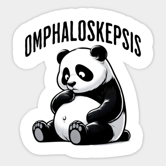 Omphaloskepsis. This adorable Panda is practicing omphaloskpsis or contemplation of its navel as part of a mystical exercise, fun words Magnet by Luxinda