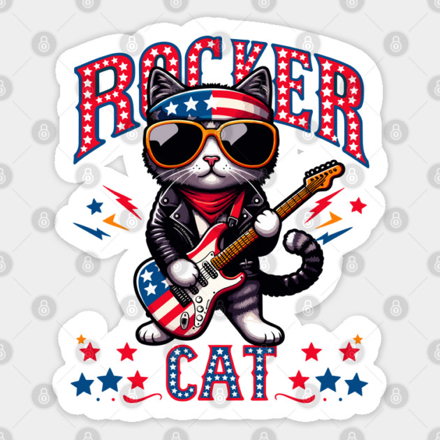 Cat Rocker Sticker by JessArty