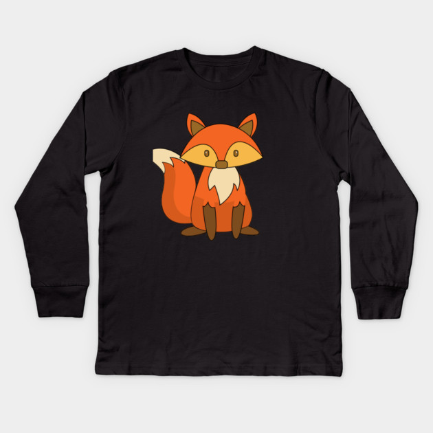 Sitting Fox Kids Long Sleeve T-Shirt by DickinsonDesign