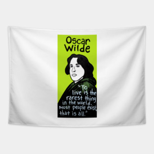 Oscar Wilde pop folk art Tapestry