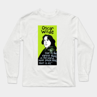 Oscar Wilde pop folk art Long Sleeve T-Shirt