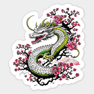 Sakura Dragon Sticker