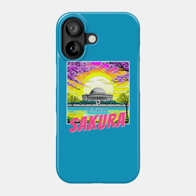 Cherry Blossom Jefferson Memorial Phone Case by HolidayBug