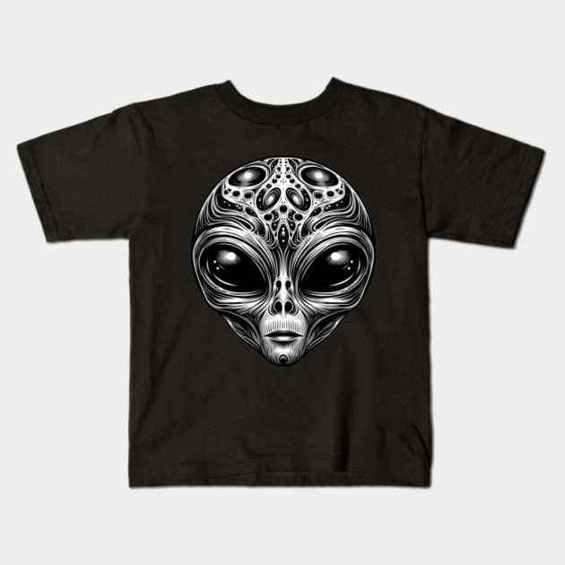 Mystic Alien Visage Kids T-Shirt by MakerMind8.2