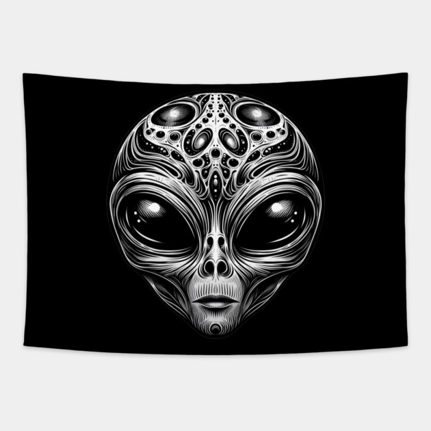 Mystic Alien Visage Tapestry by MakerMind8.2