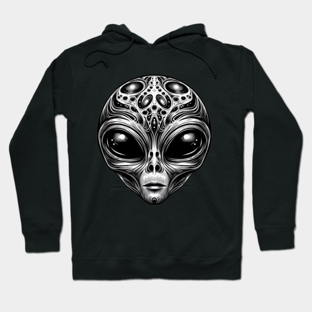 Mystic Alien Visage Hoodie by MakerMind8.2