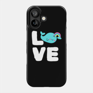 Love Rainbow Whale Phone Case