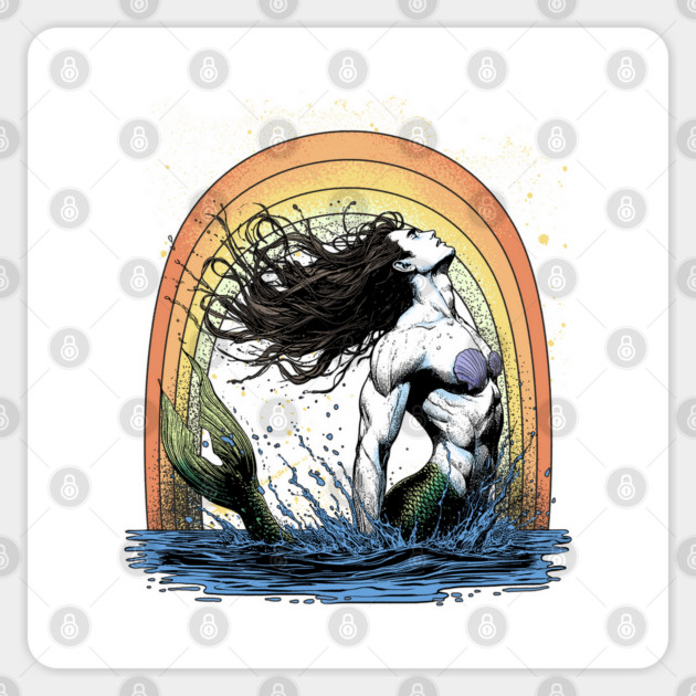 Rainbow Mermen Sticker by GoshWow®