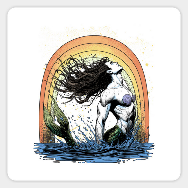Rainbow Mermen Magnet by GoshWow®