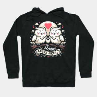 Cute Owl Couple – Funny Romantic Love Pun Valentine Design Hoodie