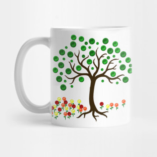 Recycle Tree and Flowers Mug