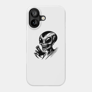 Creepy Alien Skull – Weird Horror Sci-Fi Monster Design Phone Case