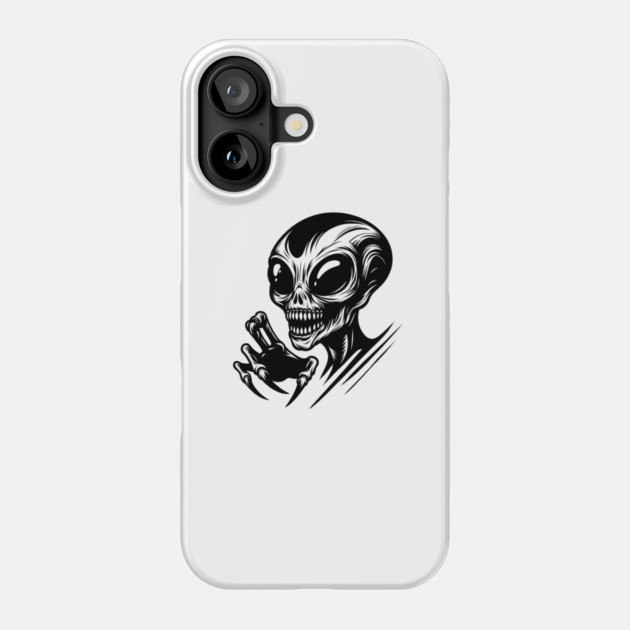 Creepy Alien Skull – Weird Horror Sci-Fi Monster Design Phone Case by MakerMind8.2