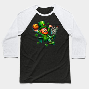 St Patrick's Day Leprechaun Irish Basketball Player Baseball T-Shirt
