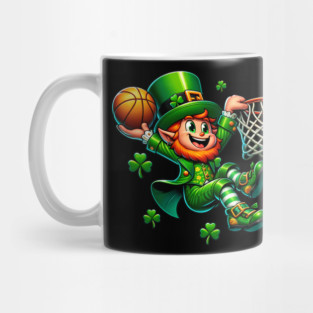 St Patrick's Day Leprechaun Irish Basketball Player Mug