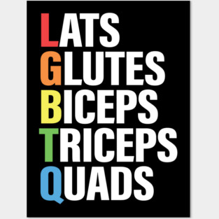 Lgbtq Lats Glutes Biceps Triceps Quads Funny Gym Quote Posters and Art