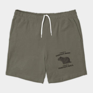 Capybara i want a perfect body i want a perfect soul Shirt, Funny Capybara Meme Shorts