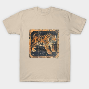 TIGER VINTAGE WOODBLOCK PRINT T-Shirt
