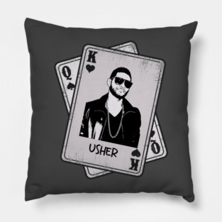 Retro Usher Rapper 80s Card Style Pillow