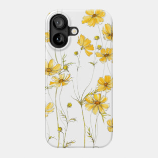 Yellow Cosmos, Illustration Phone Case