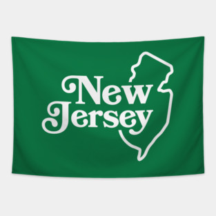 New Jersey Vintage State Outline Tapestry