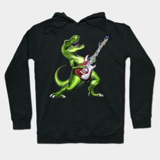T-Rex Dinosaur Playing Guitar Hoodie