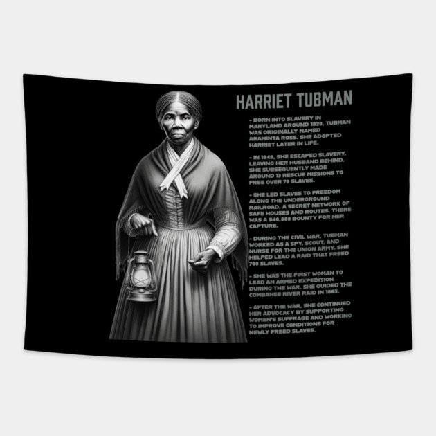 Harriet Tubman - Black History Legend Tapestry by UrbanLifeApparel