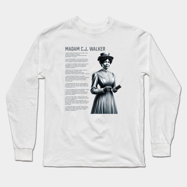 Madam C.J. Walker - Black History Legend Long Sleeve T-Shirt by UrbanLifeApparel