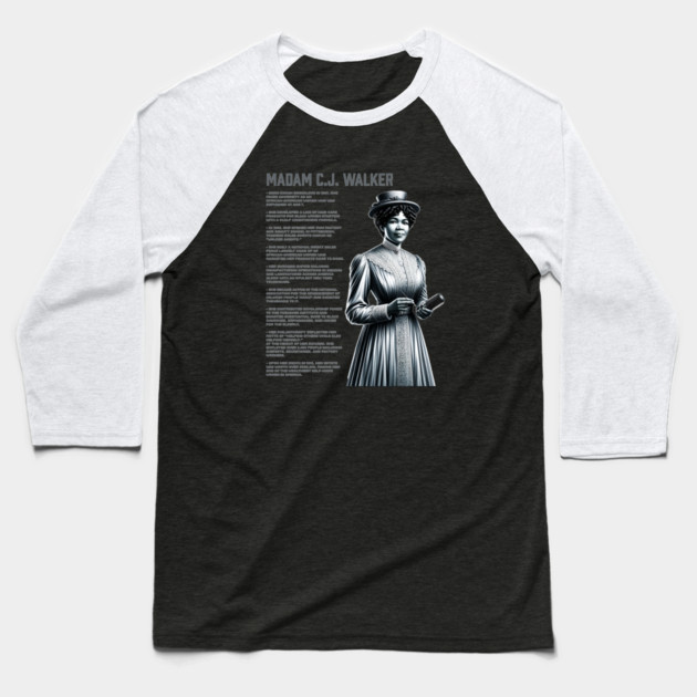 Madam C.J. Walker - Black History Legend Baseball T-Shirt by UrbanLifeApparel