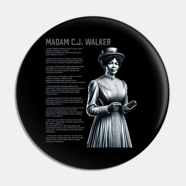 Madam C.J. Walker - Black History Legend Pin by UrbanLifeApparel