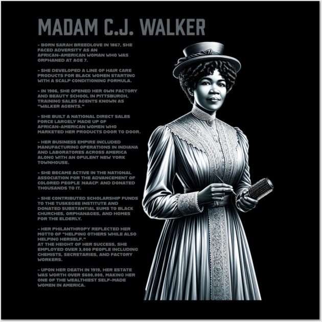 Madam C.J. Walker - Black History Legend Wall Art by UrbanLifeApparel