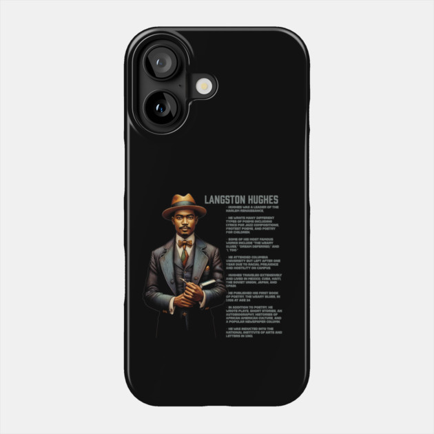 Langston Hughes - Black History Legend Phone Case by UrbanLifeApparel