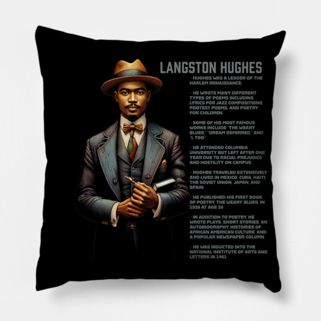 Langston Hughes - Black History Legend Pillow by UrbanLifeApparel
