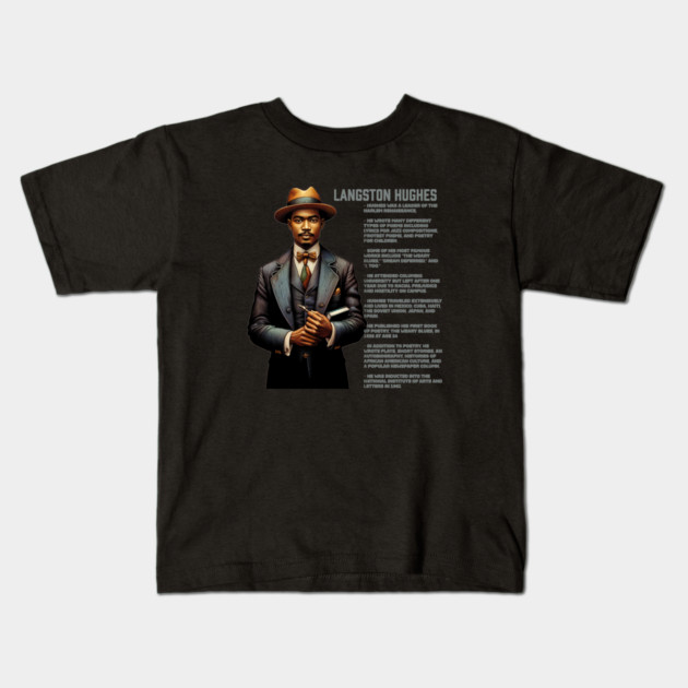 Langston Hughes - Black History Legend Kids T-Shirt by UrbanLifeApparel