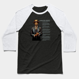 Langston Hughes - Black History Legend Baseball T-Shirt