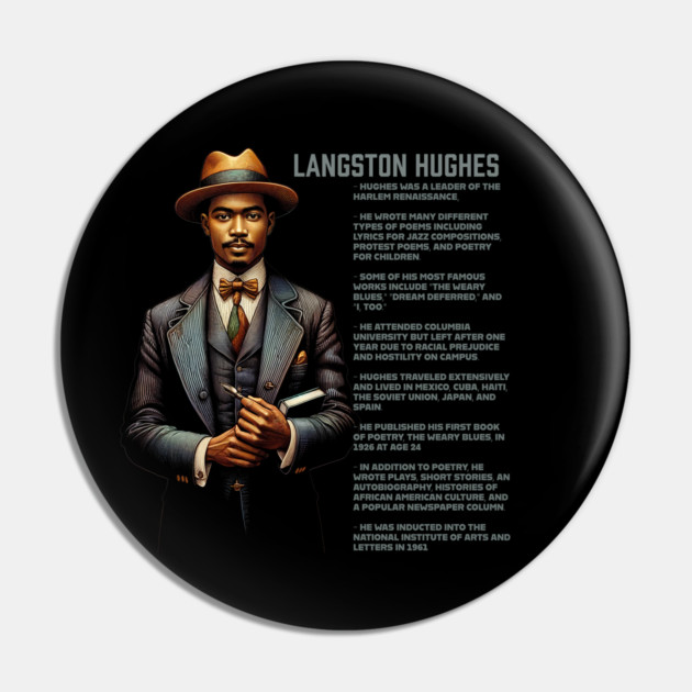 Langston Hughes - Black History Legend Pin by UrbanLifeApparel