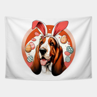 Basset Fauve de Bretagne with Bunny Ears Easter Joy Tapestry