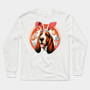 Basset Fauve de Bretagne with Bunny Ears Easter Joy Long Sleeve T-Shirt