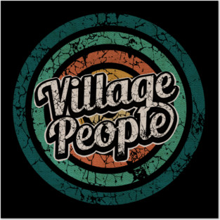 Village People // Retro Circle Crack Vintage Posters and Art