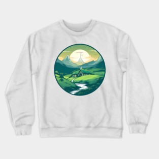 A Hobbit Shire landscape Crewneck Sweatshirt