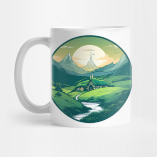 A Hobbit Shire landscape Mug
