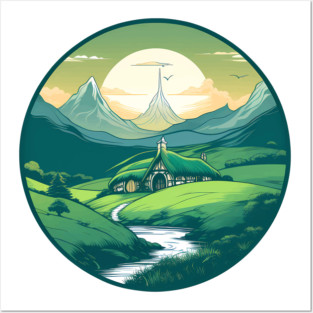 A Hobbit Shire landscape Posters and Art