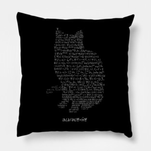 Schrödinger equation shirt - quantum mechanics and cute cat - phisics teacher gift Pillow