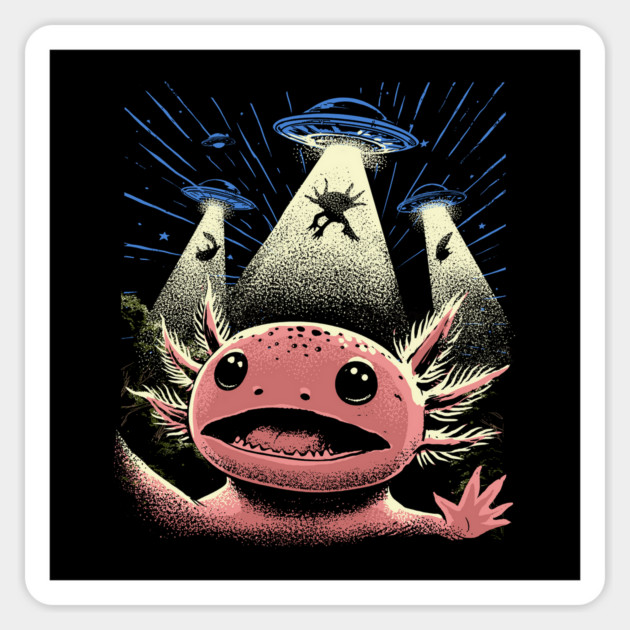 Axolotl and Aliens: Extraterrestrial Encounter Magnet by GoshWow®