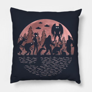 Funny Cryptid Moon Pillow