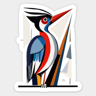 Geometric Woodpecker Sticker